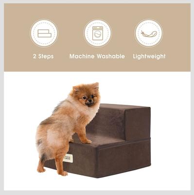 Show full view: Friends Forever Milo 2-Step Non-Slip Small Dog & Cat Stairs, Cocoa slide 4 of 9