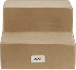 Friends Forever Milo 2-Step Non-Slip Small Dog & Cat Stairs, Khaki