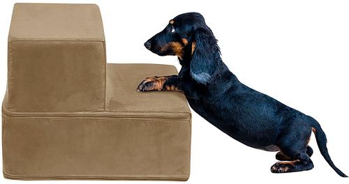 Show full view: Friends Forever Milo 2-Step Non-Slip Small Dog & Cat Stairs, Khaki slide 2 of 9