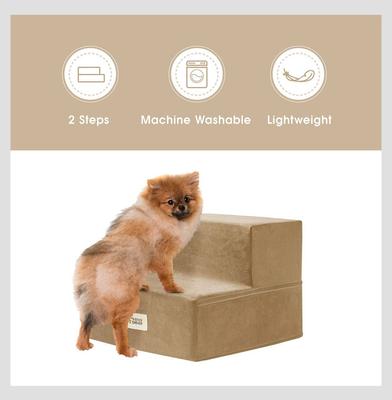 Show full view: Friends Forever Milo 2-Step Non-Slip Small Dog & Cat Stairs, Khaki slide 4 of 9