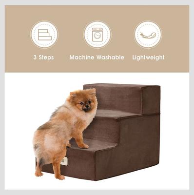 Show full view: Friends Forever Milo 3-Step Non-Slip Small Dog & Cat Stairs, Cocoa slide 4 of 9