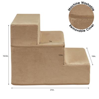 Show full view: Friends Forever Milo 3-Step Non-Slip Small Dog & Cat Stairs, Cocoa slide 8 of 9