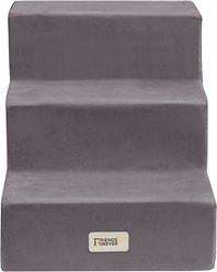 Friends Forever Milo 3-Step Non-Slip Small Dog & Cat Stairs, Grey