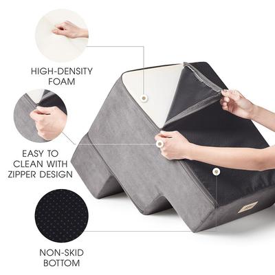 Show full view: Friends Forever Milo 3-Step Non-Slip Small Dog & Cat Stairs, Grey slide 5 of 9