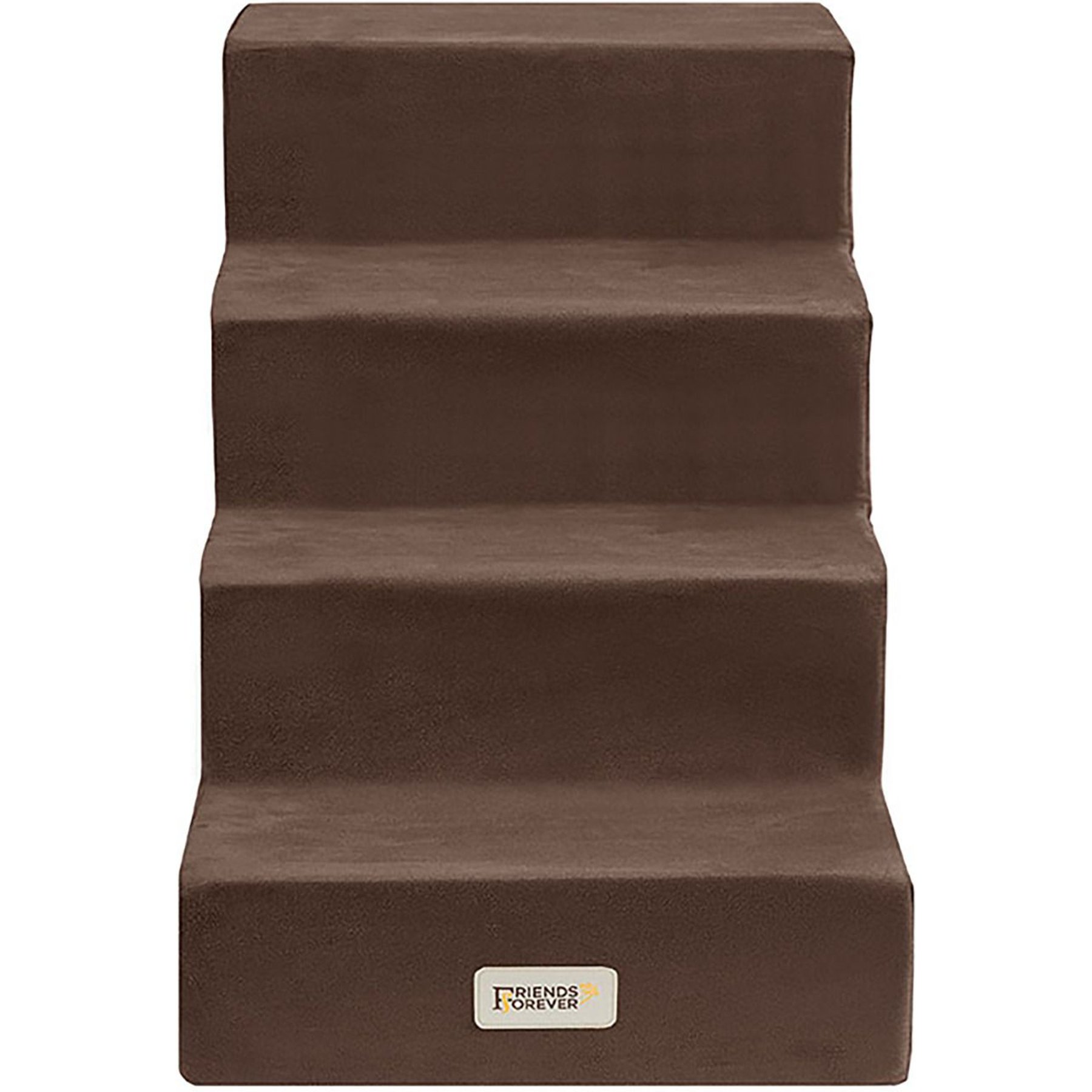 Friends Forever Milo 4-Step Non-Slip Small Dog & Cat Stairs, Cocoa