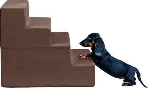 Show full view: Friends Forever Milo 4-Step Non-Slip Small Dog & Cat Stairs, Cocoa slide 2 of 8