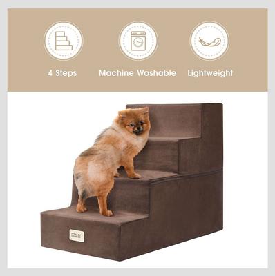 Show full view: Friends Forever Milo 4-Step Non-Slip Small Dog & Cat Stairs, Cocoa slide 4 of 8