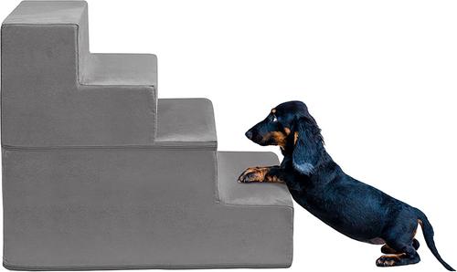 Show full view: Friends Forever Milo 4-Step Non-Slip Small Dog & Cat Stairs, Grey slide 3 of 9