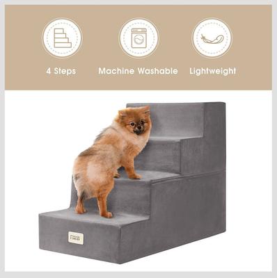 Show full view: Friends Forever Milo 4-Step Non-Slip Small Dog & Cat Stairs, Grey slide 5 of 9