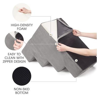 Show full view: Friends Forever Milo 4-Step Non-Slip Small Dog & Cat Stairs, Grey slide 6 of 9