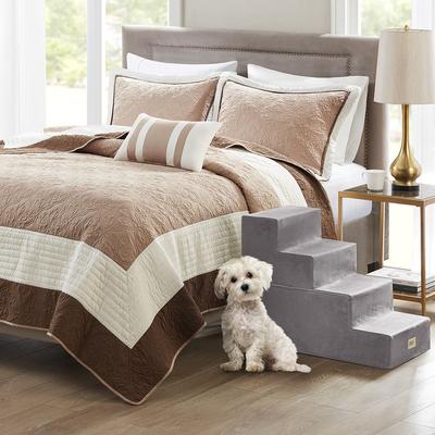 Show full view: Friends Forever Milo 4-Step Non-Slip Small Dog & Cat Stairs, Grey slide 7 of 9