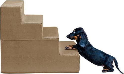 Show full view: Friends Forever Milo 4-Step Non-Slip Small Dog & Cat Stairs, Khaki slide 2 of 8