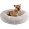 Show in main carousel: Friends Forever Serena Calming Oval Cuddler Bolster with Memory Foam Dog & Cat Bed, Grey, Large slide 1 of 10