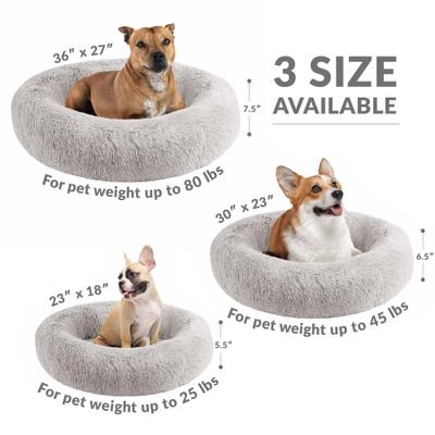 Show full view: Friends Forever Serena Calming Oval Cuddler Bolster with Memory Foam Dog & Cat Bed, Grey, Large slide 9 of 10