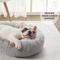 Show in main carousel: Friends Forever Serena Calming Oval Cuddler Bolster with Memory Foam Dog & Cat Bed, Grey, Small slide 3 of 10
