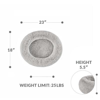 Show full view: Friends Forever Serena Calming Oval Cuddler Bolster with Memory Foam Dog & Cat Bed, Grey, Small slide 9 of 10