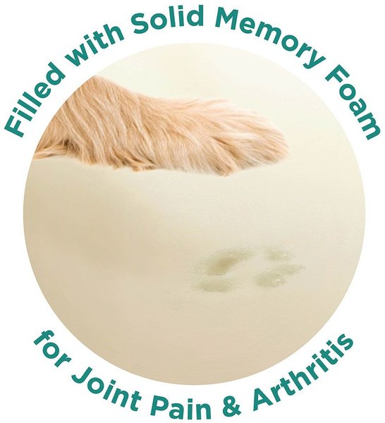 Show full view: Friends Forever Serena Calming Oval Cuddler Bolster with Memory Foam Dog & Cat Bed, Tan, Large slide 4 of 10