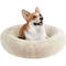 Show in main carousel: Friends Forever Serena Calming Oval Cuddler Bolster with Memory Foam Dog & Cat Bed, Tan, Medium slide 1 of 11