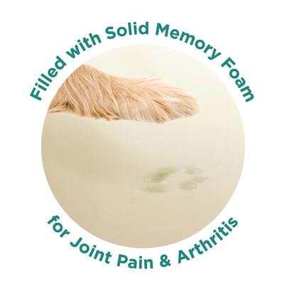 Show full view: Friends Forever Serena Calming Oval Cuddler Bolster with Memory Foam Dog & Cat Bed, Tan, Medium slide 5 of 11