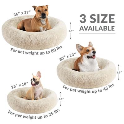 Show full view: Friends Forever Serena Calming Oval Cuddler Bolster with Memory Foam Dog & Cat Bed, Tan, Medium slide 10 of 11
