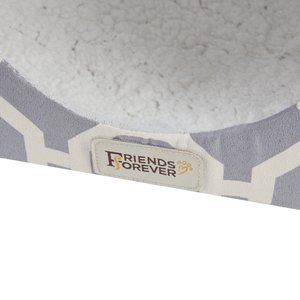 Friends Forever Taylor Collapsible Cube Cat House & Ottoman, Grey