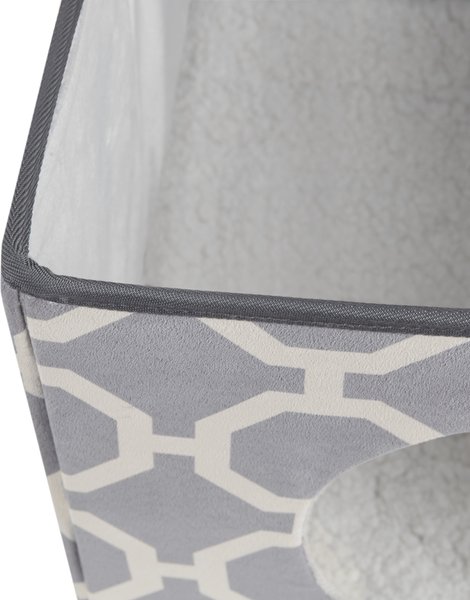 Show full view: Friends Forever Taylor Collapsible Cube Cat House & Ottoman, Grey slide 6 of 10