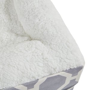 Friends Forever Taylor Collapsible Cube Cat House & Ottoman, Grey