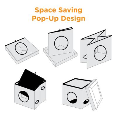 Show full view: Friends Forever Taylor Collapsible Cube Cat House & Ottoman, Grey slide 9 of 10