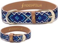 FriendshipCollar Mucky Pup Leather Dog Collar with Friendship Bracelet, Small: 13 to 16-in neck, 1-in wide