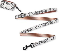 Fringe Studio Charcole Floral Cotton Dog Leash & Waste Bag Holder Bundle, 4-ft long, 0.78-in wide slide 1 of 2