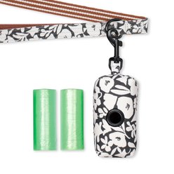 Fringe Studio Charcole Floral Cotton Dog Leash & Waste Bag Holder Bundle, 4-ft long, 0.78-in wide slide 2 of 2