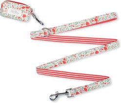 Fringe Studio Ditsy Floral Cotton Dog Leash & Waste Bag Holder Bundle, 4-ft long, 0.78-in wide