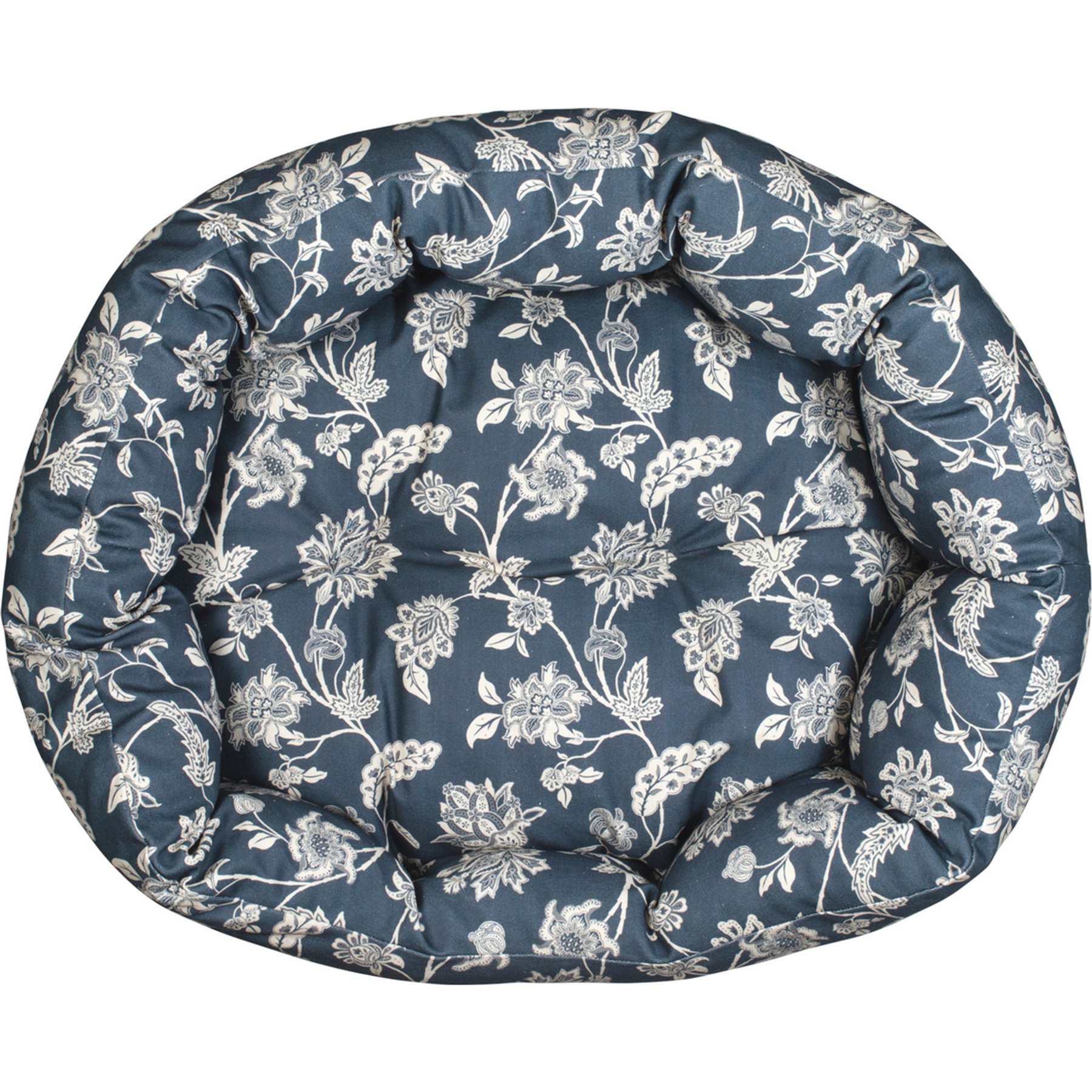 Fringe Studio Indienne Round Cuddler Machine Washable Dog Bed, Coastal Blue, Medium