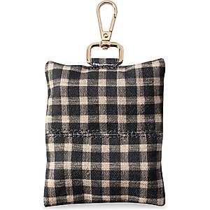 Fringe Studio Painted Gingham Canvas Dog Waste Bag Dispesner, 4" x 3.5"