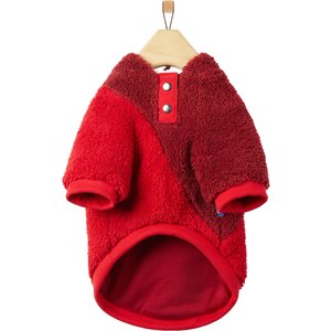 Frisco 2-Tone Colorblock Fleece Dog & Cat Hoodie, Burgundy, XX-Large