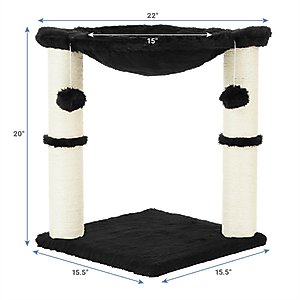 Frisco 20-in Faux Fur Cat Tree, Black