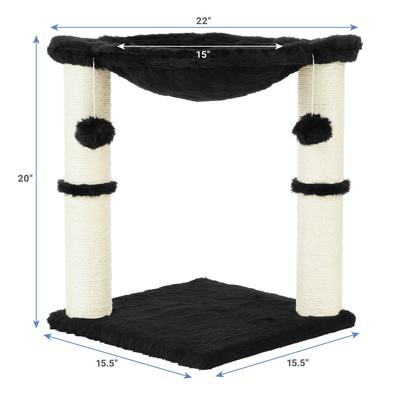 Show full view: Frisco 20-in Faux Fur Cat Tree, Black slide 2 of 8