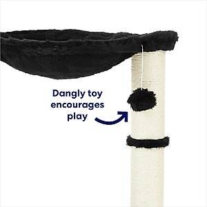 Frisco 20-in Faux Fur Cat Tree, Black