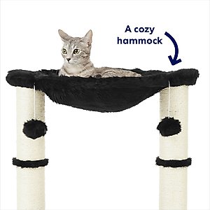 Frisco 20-in Faux Fur Cat Tree, Black