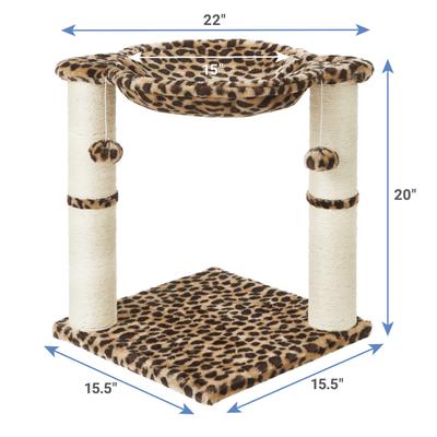 Show full view: Frisco 20-in Faux Fur Cat Tree, Cheetah slide 2 of 8