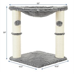 Frisco 20-in Faux Fur Cat Tree, Gray slide 2 of 6