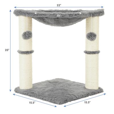 Show full view: Frisco 20-in Faux Fur Cat Tree, Gray slide 3 of 9