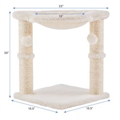 Frisco 20-in Faux Fur Cat Tree, Ivory slide 2 of 6