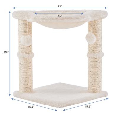 Frisco 20-in Faux Fur Cat Tree