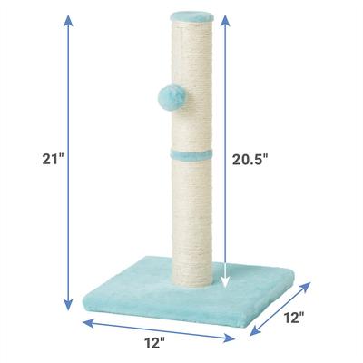 Show full view: Frisco 21-in Sisal Cat Scratching Post with Toy, 2 count, Aqua slide 2 of 7