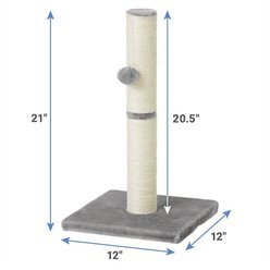 Frisco 21-in Sisal Cat Scratching Post with Toy, 2 count, Gray slide 2 of 6