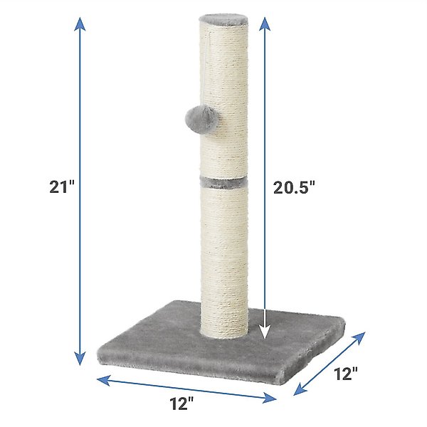 Show full view: Frisco 21-in Sisal Cat Scratching Post with Toy, 2 count, Gray slide 2 of 7