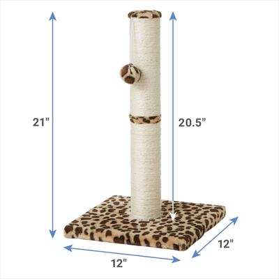Show full view: Frisco 21-in Sisal Cat Scratching Post with Toy, Cheetah, 1 count slide 2 of 6