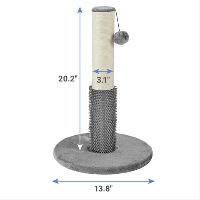Show full view: Frisco 21-in Sisal Cat Scratching Post with Toy & Groomer, Gray, 1 count slide 2 of 8