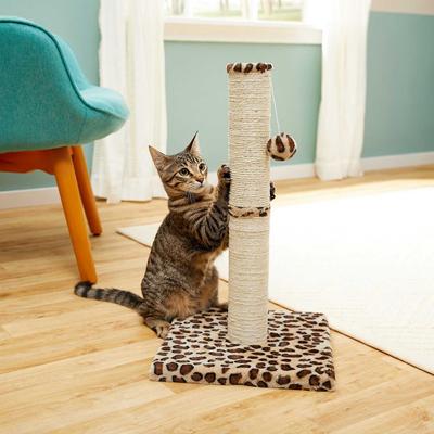 Show full view: Frisco 21-in Sisal Scratching Post with Toy, Cheetah + 52-in Faux Fur Cat Tree & Condo, Cheetah slide 4 of 8